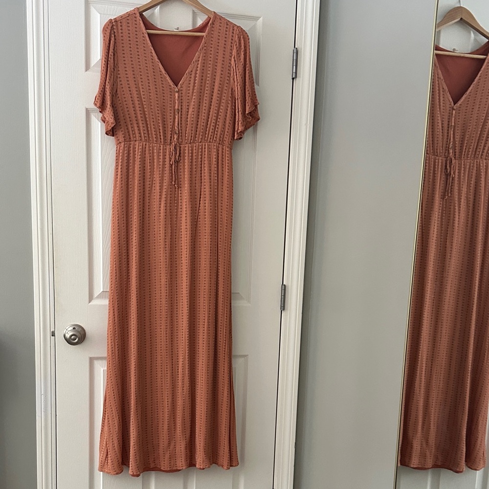 Pinkblush Rust Textured Maxi Dress